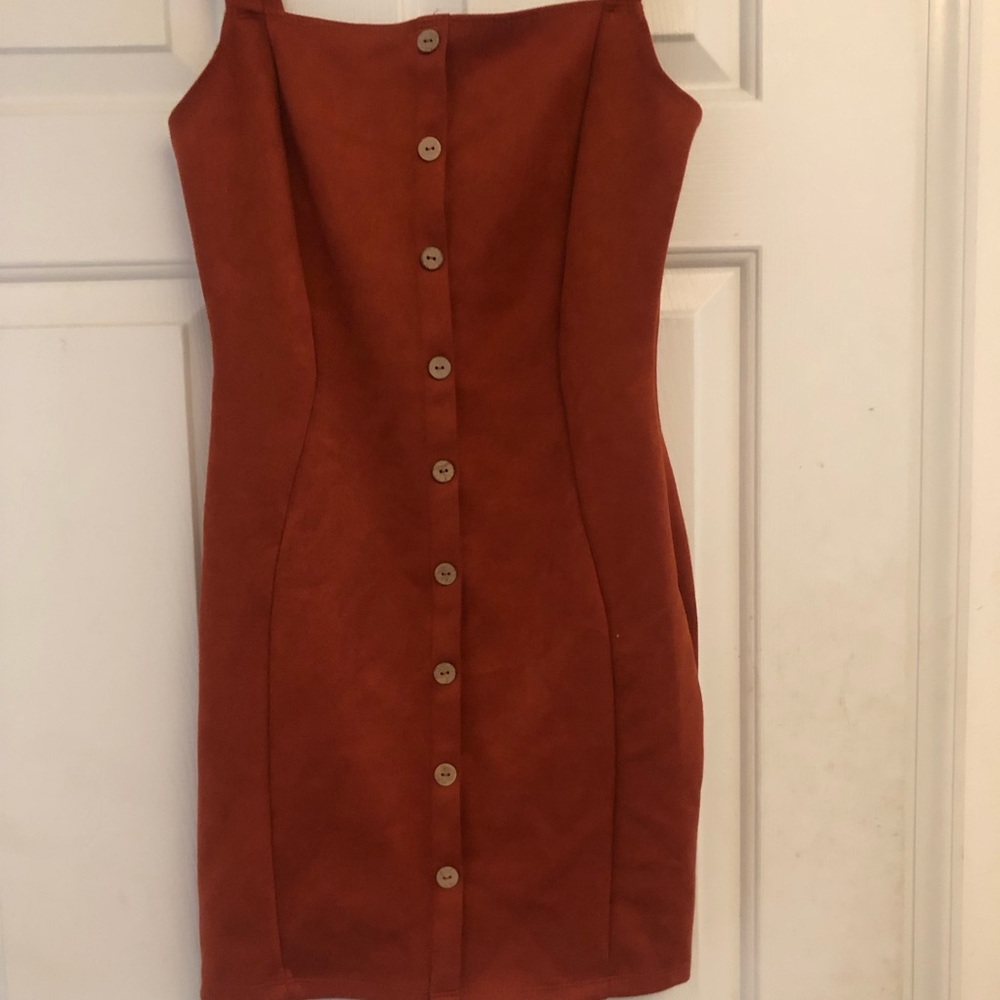 Rust bodycon mini dress